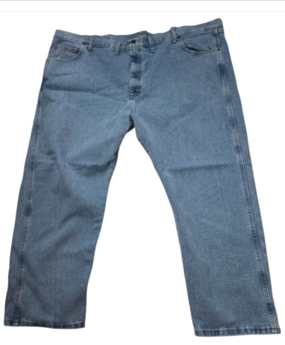 90s Wrangler Rugged Wear Jeans Men's 54Wx28L Cotton Wide Leg 5-pocket Outdoor